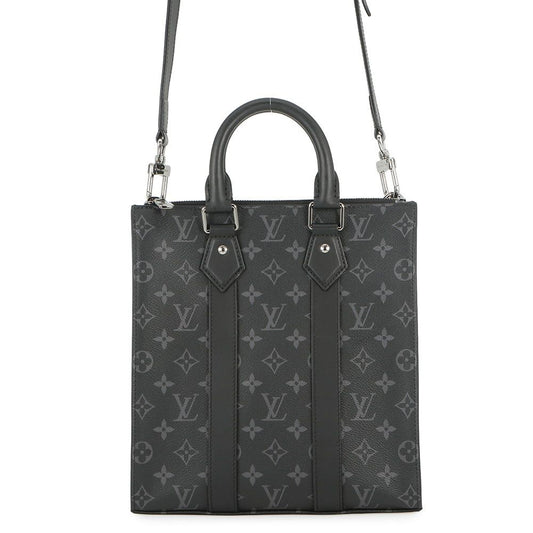 Louis Vuitton Monogram Eclipse Sac Plat Cross Bag 2-Way Shoulder Bag Black