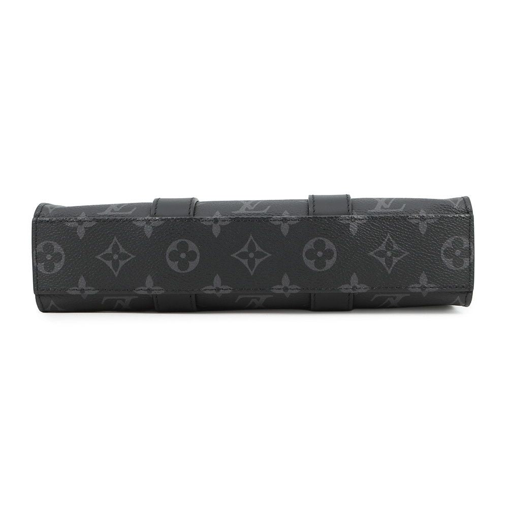 Louis Vuitton Monogram Eclipse Sac Plat Cross Bag 2-Way Shoulder Bag Black — view 3