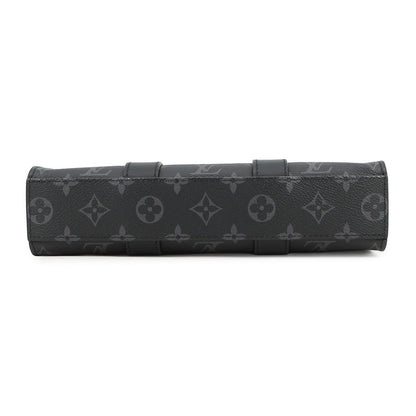 Louis Vuitton Monogram Eclipse Sac Plat Cross Bag 2-Way Shoulder Bag Black — view 3