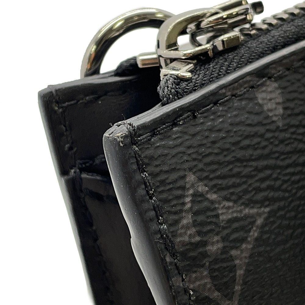 Louis Vuitton Monogram Eclipse Sac Plat Cross Bag 2-Way Shoulder Bag Black — view 9