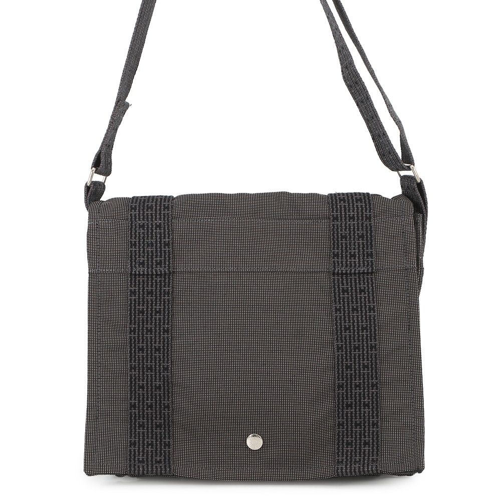Hermes Shoulder Bag Her Line Besace PM Gray Silver Canvas