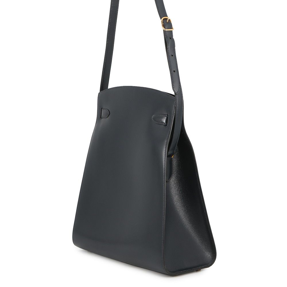 Hermes Handbag Kelly Sports GM Blue Indigo Gold Box Calf — view 2