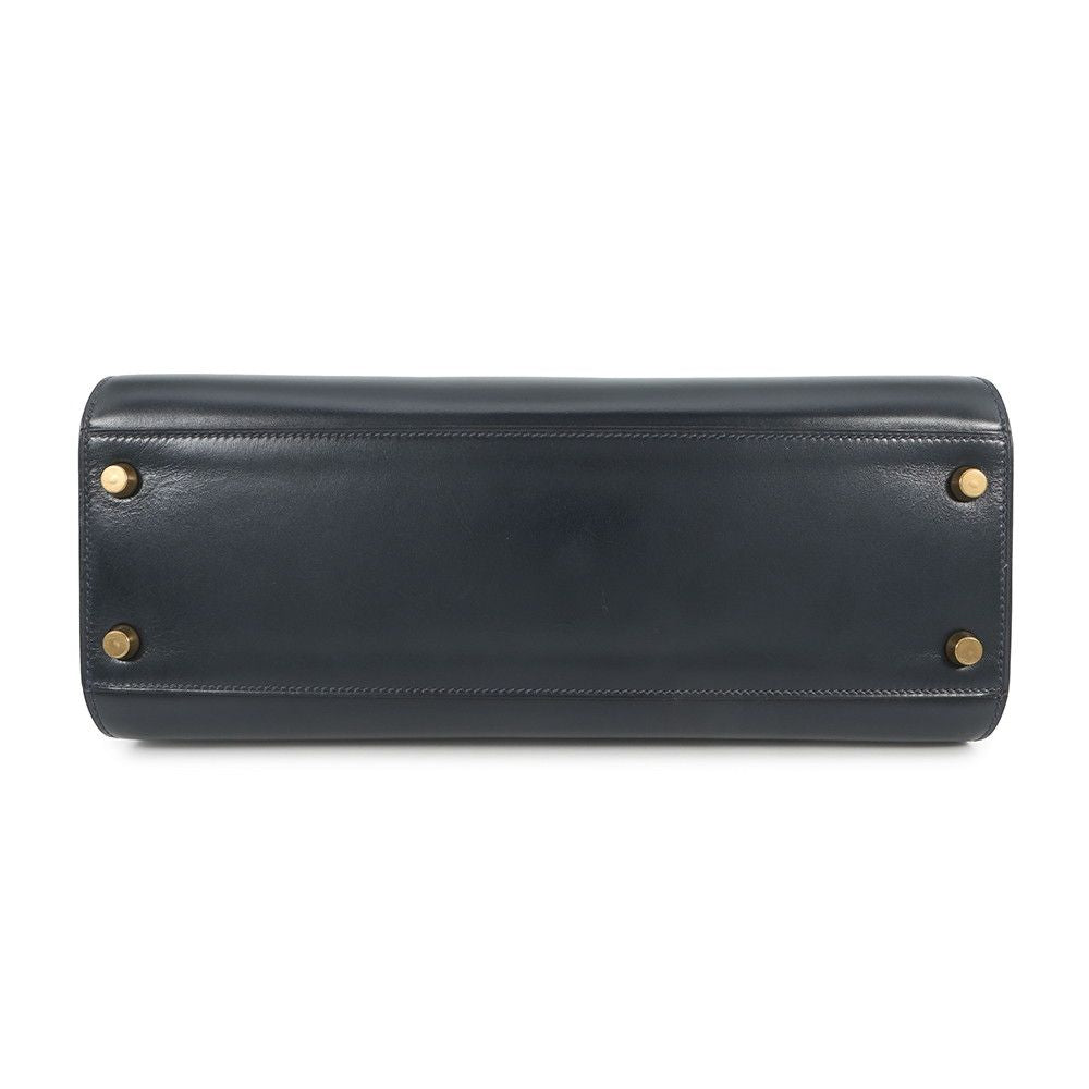 Hermes Handbag Kelly Sports GM Blue Indigo Gold Box Calf — view 3