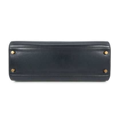 Hermes Handbag Kelly Sports GM Blue Indigo Gold Box Calf — view 3