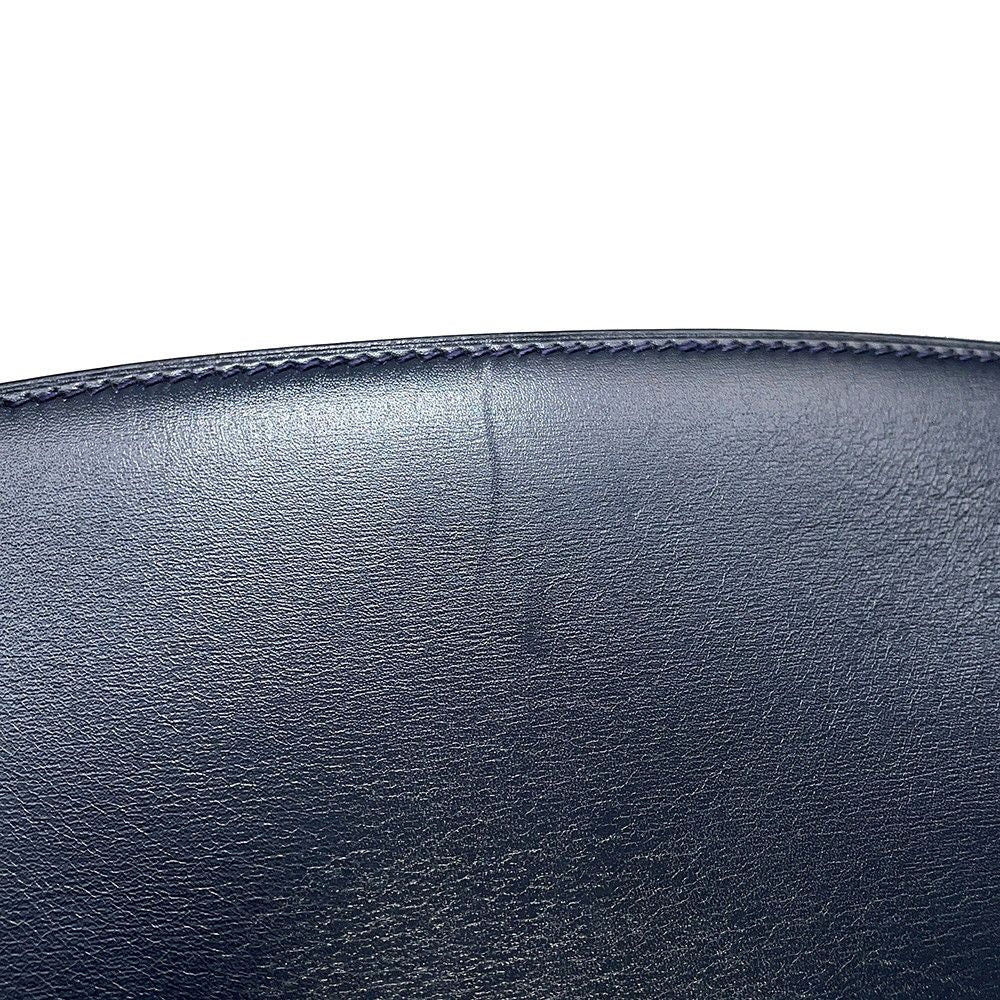 Hermes Handbag Kelly Sports GM Blue Indigo Gold Box Calf — view 8
