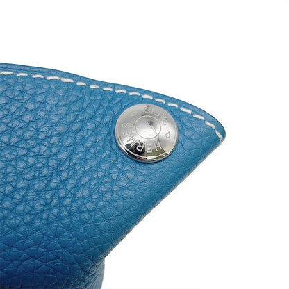 Hermes Shoulder Bag Vidopoche New Blue Jean Silver Togo — view 9