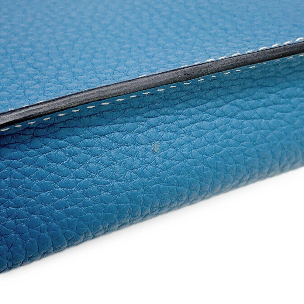 Hermes Shoulder Bag Vidopoche New Blue Jean Silver Togo — view 8