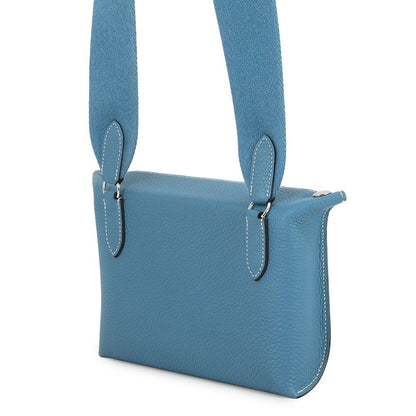 Hermes Shoulder Bag Vidopoche New Blue Jean Silver Togo — view 2