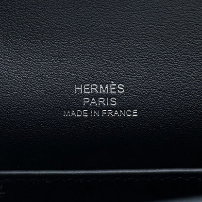 Hermes Handbag Pochette Kelly Black Silver Swift — view 6