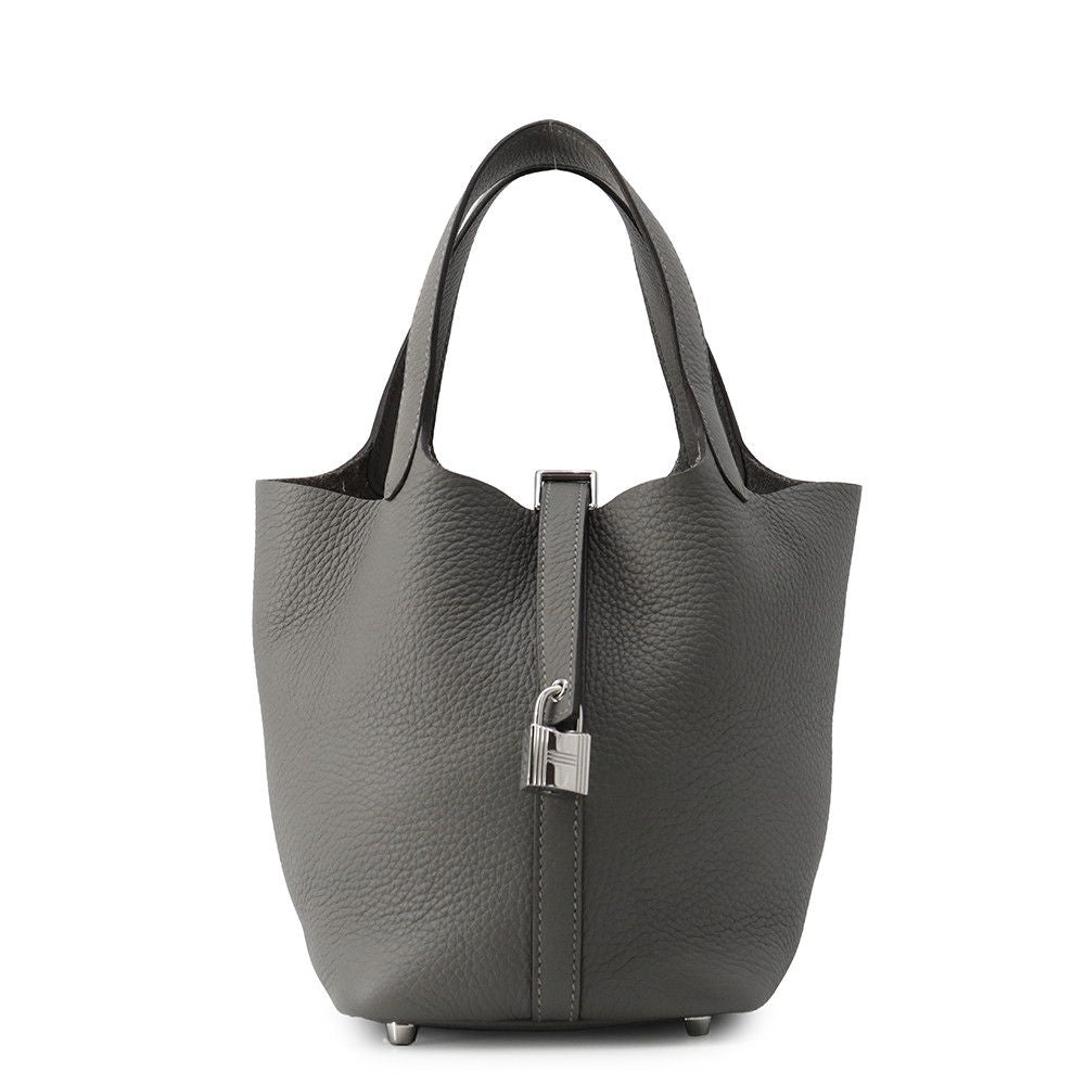 Hermes Handbag Picotin Lock PM Grimeia Silver Taurillon Clemence Tote