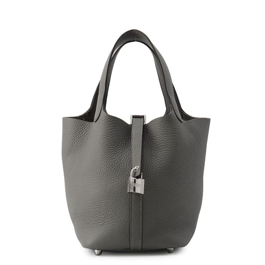Hermes Handbag Picotin Lock PM Grimeia Silver Taurillon Clemence Tote