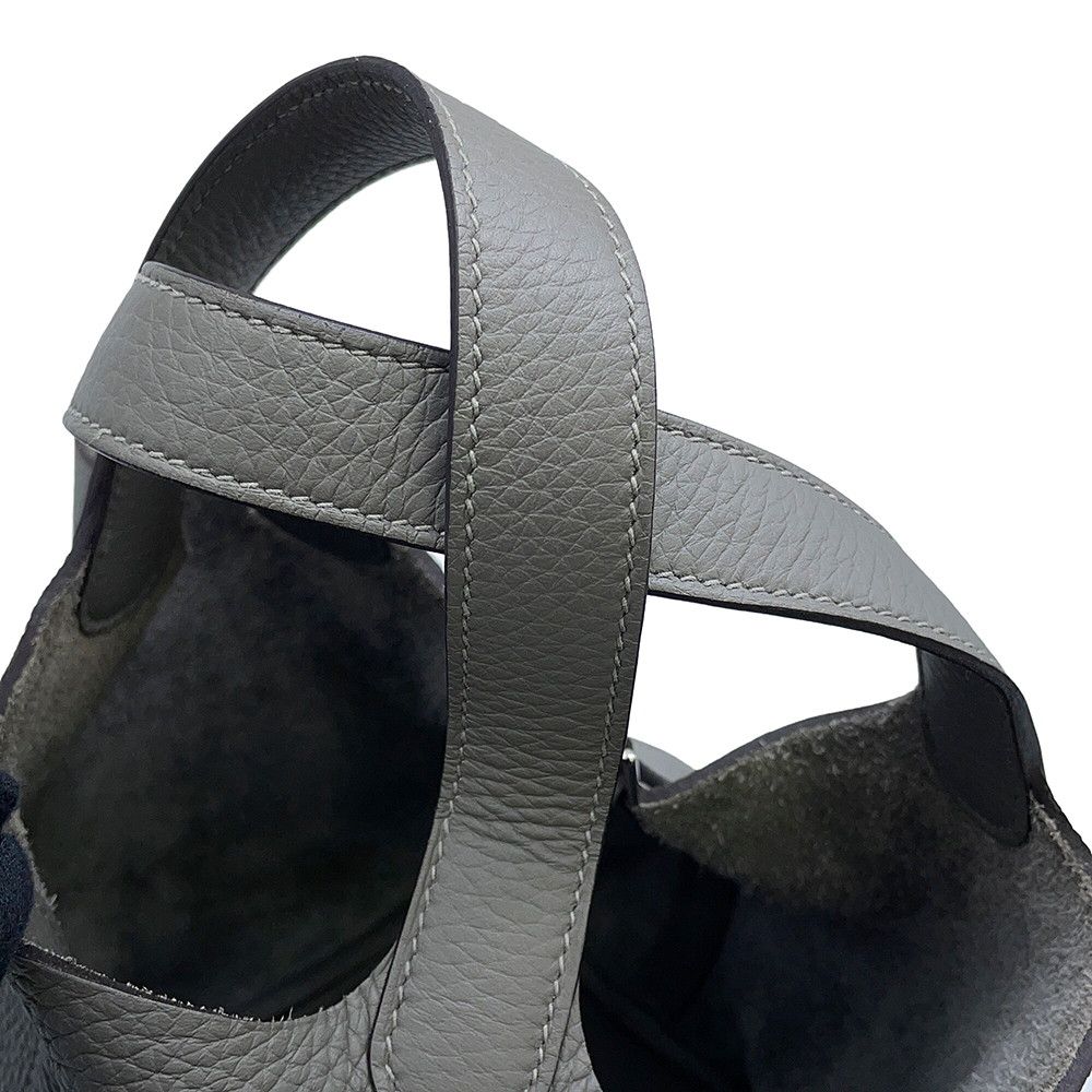Hermes Handbag Picotin Lock PM Grimeia Silver Taurillon Clemence Tote — view 8