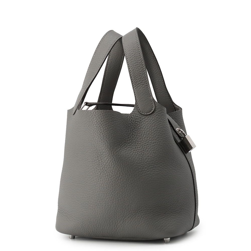 Hermes Handbag Picotin Lock PM Grimeia Silver Taurillon Clemence Tote — view 2