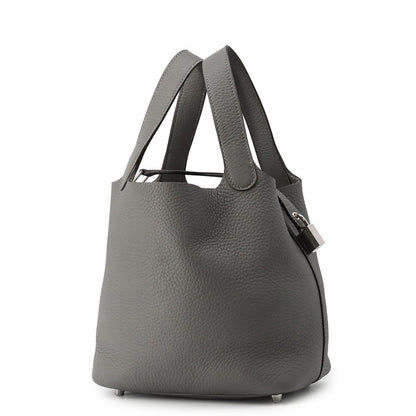 Hermes Handbag Picotin Lock PM Grimeia Silver Taurillon Clemence Tote — view 2