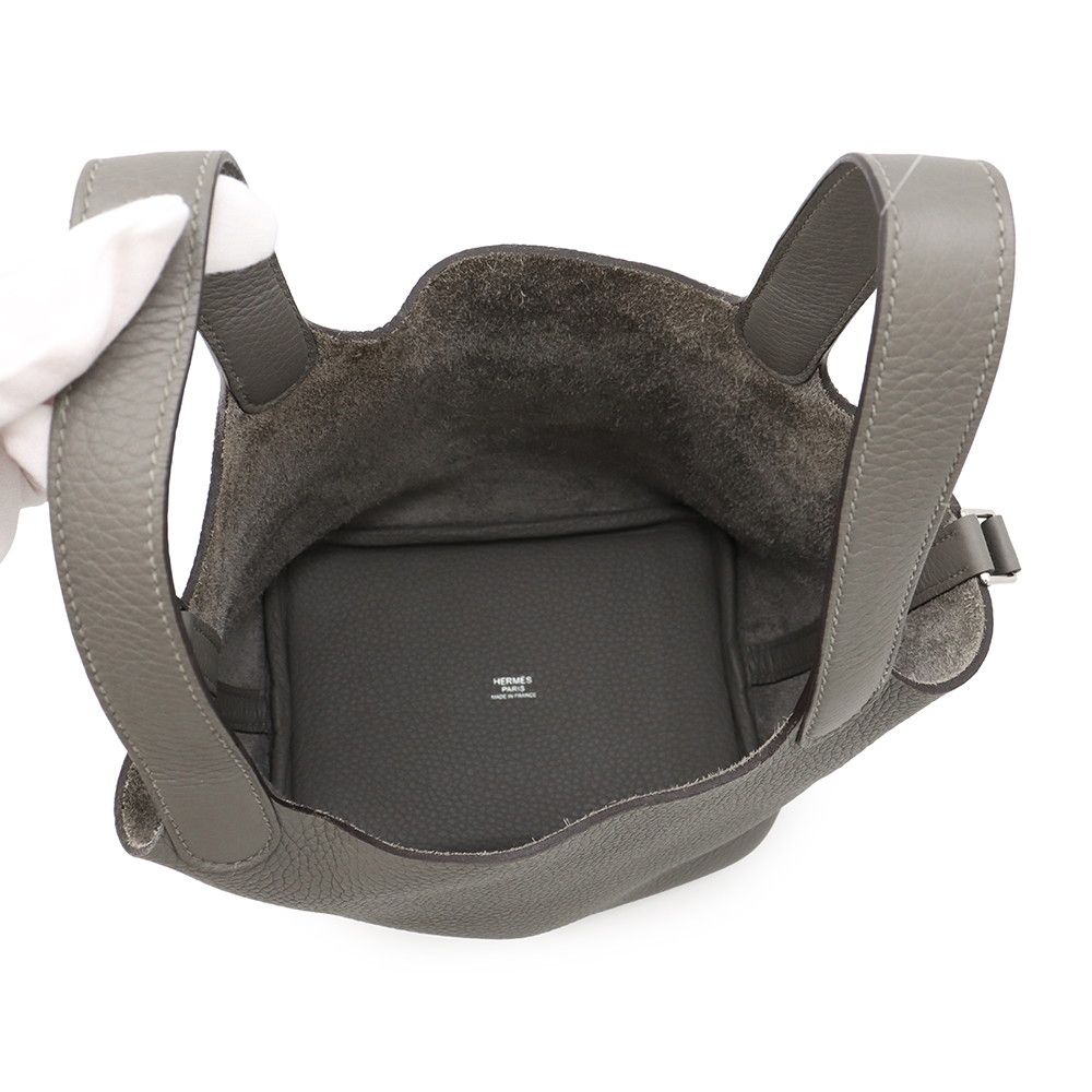 Hermes Handbag Picotin Lock PM Grimeia Silver Taurillon Clemence Tote — view 5