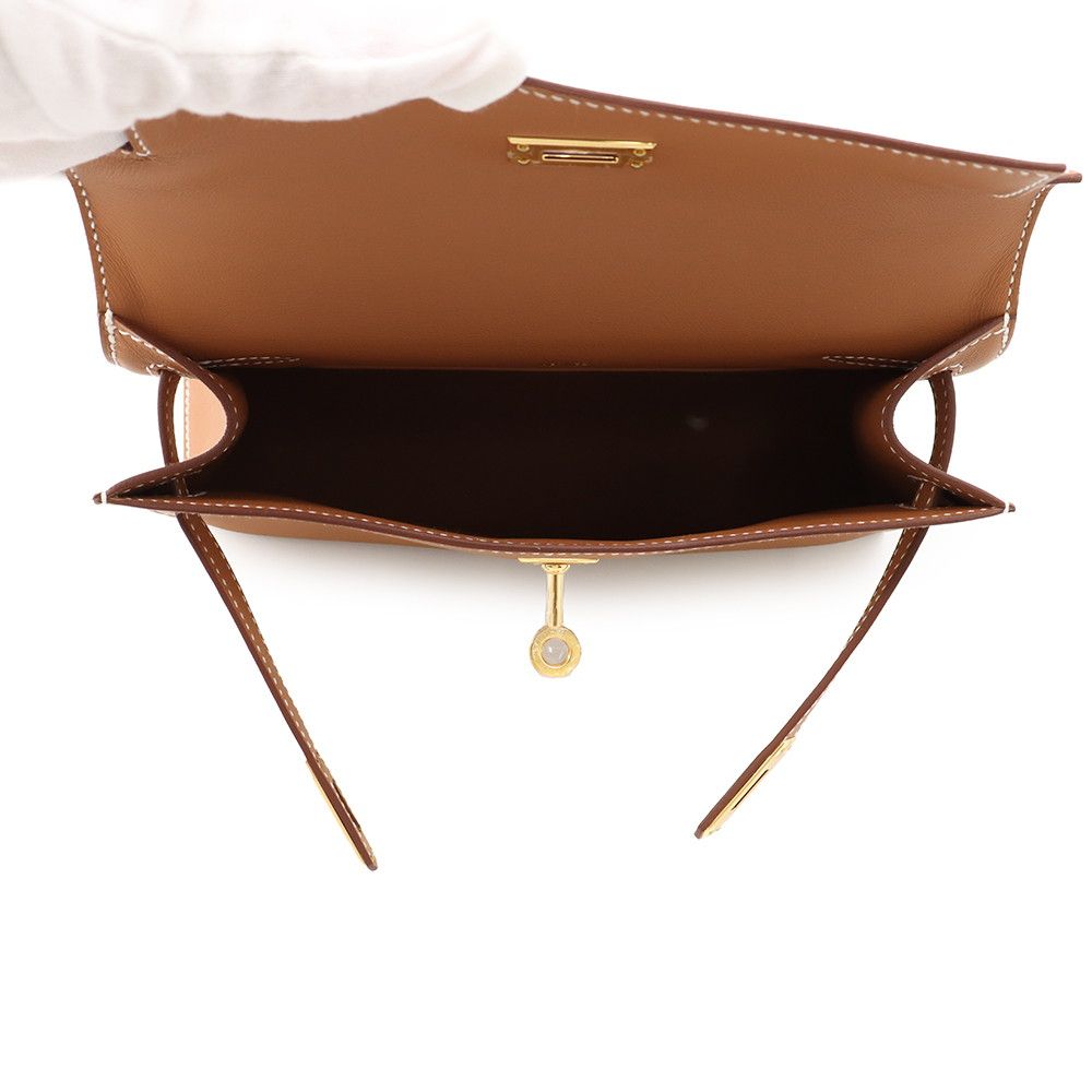 Hermes Handbag Pochette Kelly Gold Swift — view 5