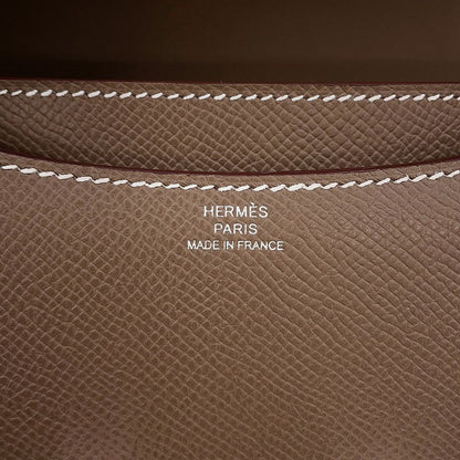 Hermes Shoulder Bag Mini Constance 3 Miloire Etoupe Silver Epsom — view 7
