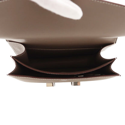 Hermes Shoulder Bag Mini Constance 3 Miloire Etoupe Silver Epsom — view 6