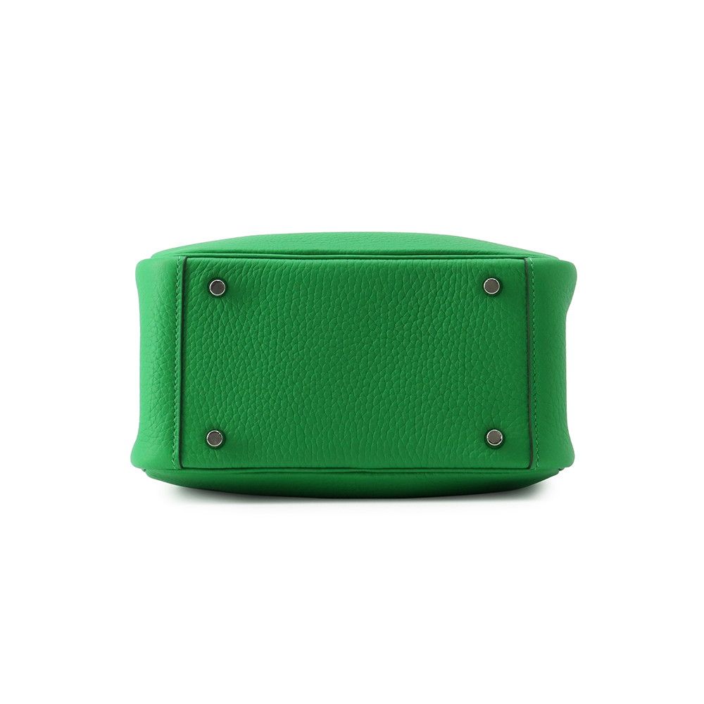 Hermes Lindy Mini Bamboo Silver Taurillon Clemence 2-Way Shoulder — view 3