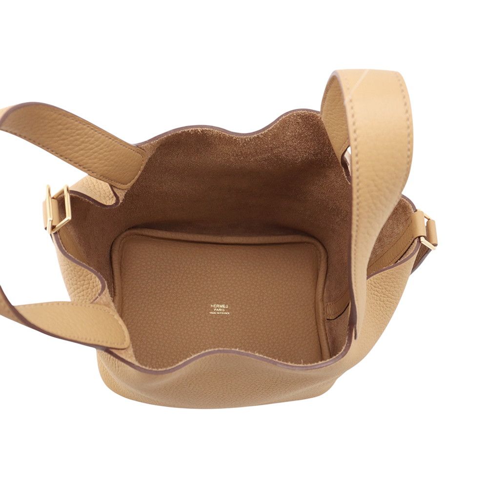 Hermes Handbag Picotin Lock PM Biscuit Gold Taurillon Clemence — view 5