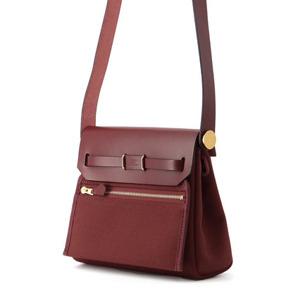 Hermes Shoulder Bag Herbag Zip Mini Rouge Ash Gold Toile Military Vache Hunter — view 2
