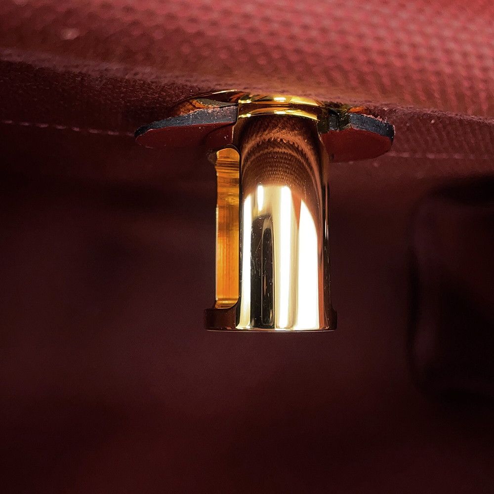 Hermes Shoulder Bag Herbag Zip Mini Rouge Ash Gold Toile Military Vache Hunter — view 8