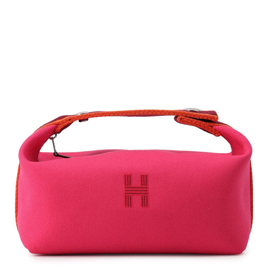 Hermes Pouch Bride-a-Brac PM Hibiscus Silver Canvas Case