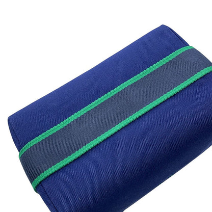Hermes Pouch Bride-a-Brac PM Marine Silver Canvas Case — view 9