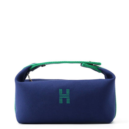 Hermes Pouch Bride-a-Brac PM Marine Silver Canvas Case