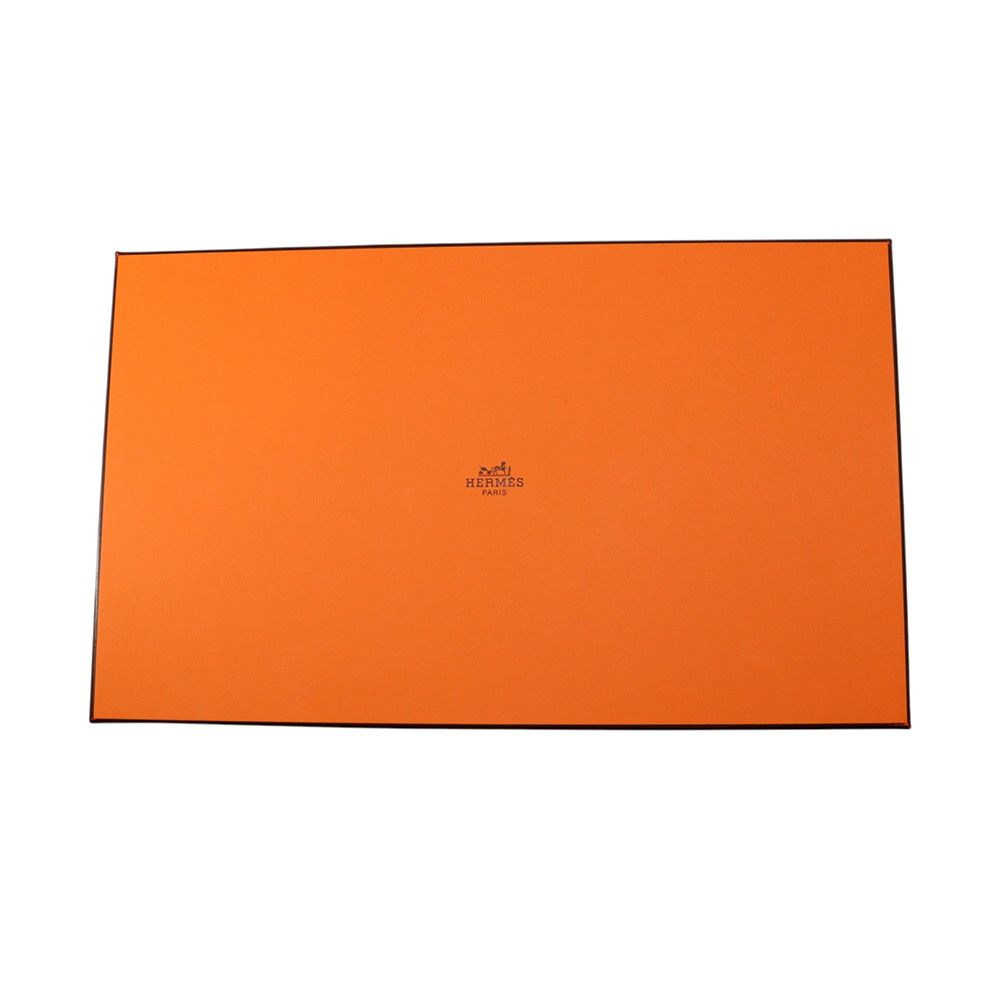 Hermes Pouch Bride-a-Brac Pavillon PM Orange Silver Canvas Case — view 8