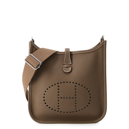 Hermes Shoulder Bag Evelyne 3 23 Etoupe Silver Taurillon Clemence