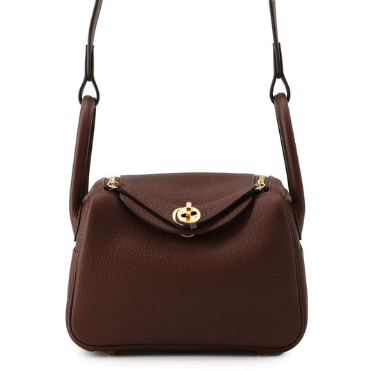 Hermes Lindy Mini Tail Gold Taurillon Clemence 2-Way Shoulder