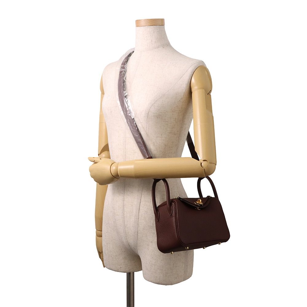 Hermes Lindy Mini Tail Gold Taurillon Clemence 2-Way Shoulder — view 4