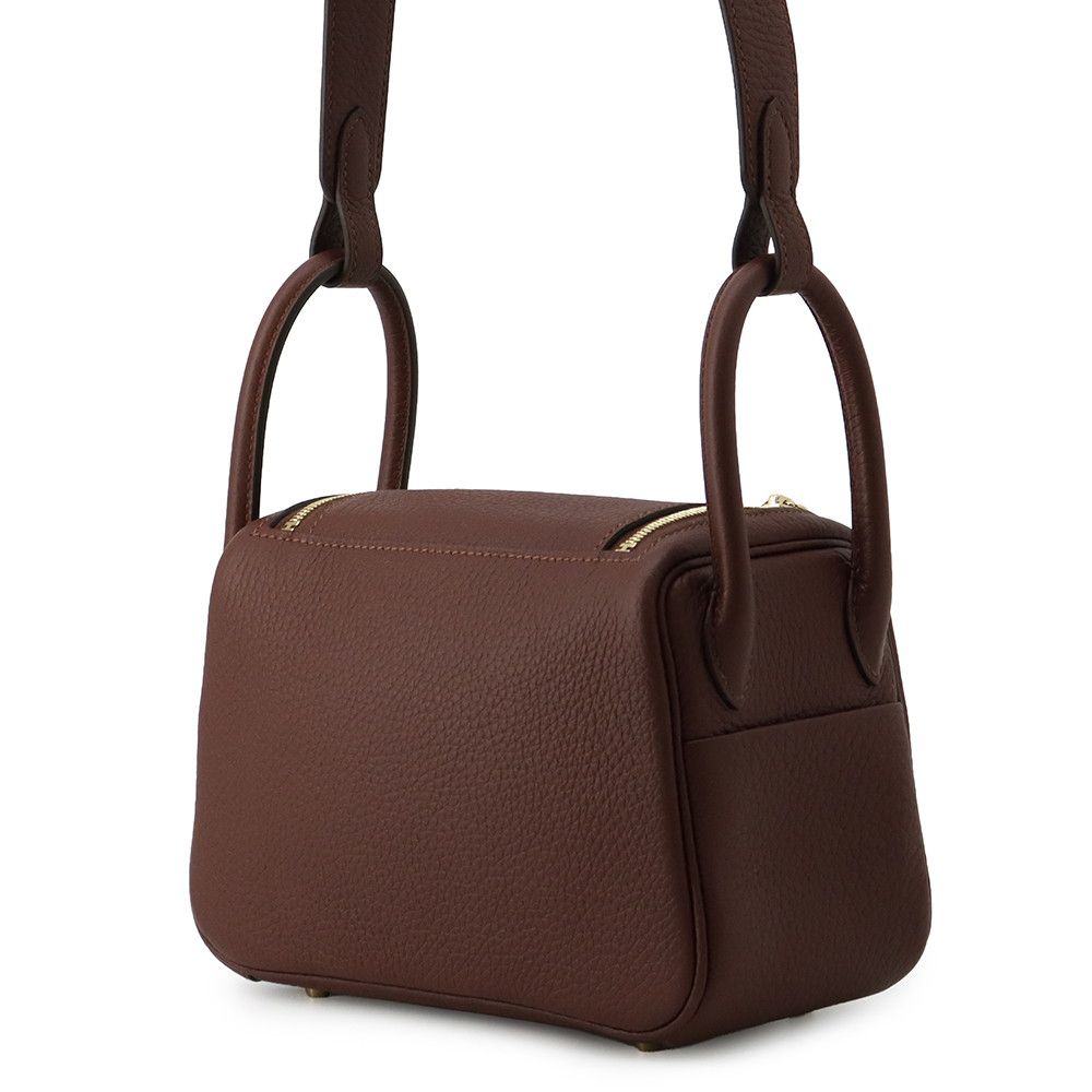 Hermes Lindy Mini Tail Gold Taurillon Clemence 2-Way Shoulder — view 2