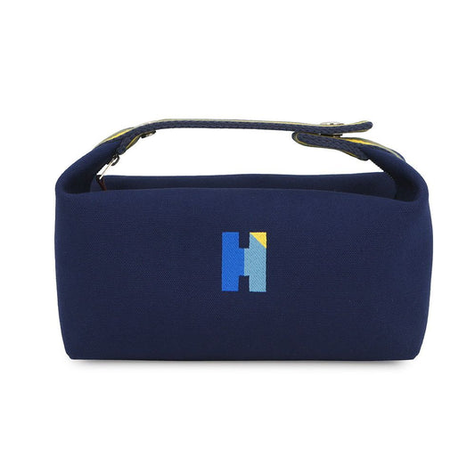 Hermes Pouch Bride-a-Brac PM Marine Silver Canvas Case