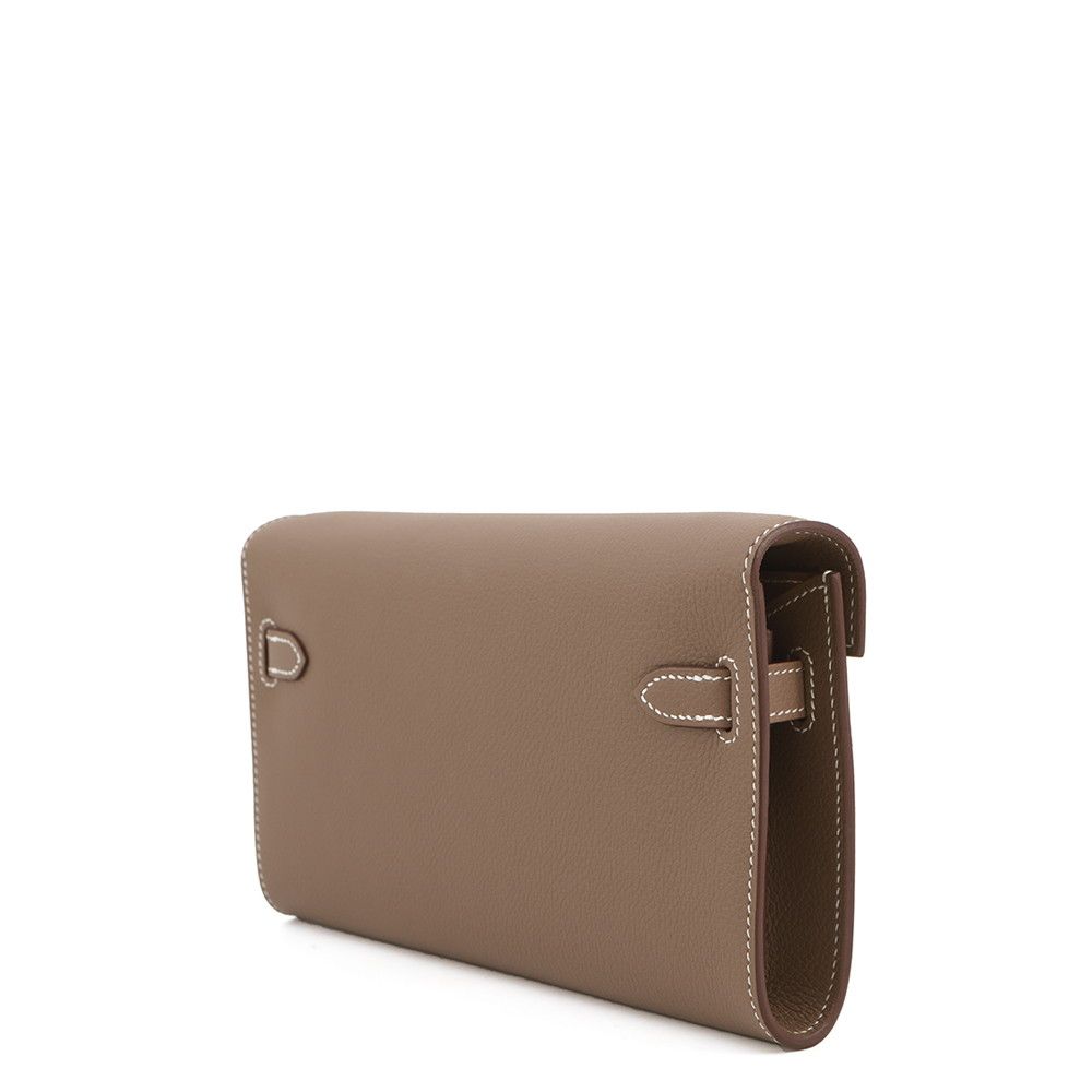 Hermes Kelly Wallet Long to Go Etoupe Gold Epsom — view 2