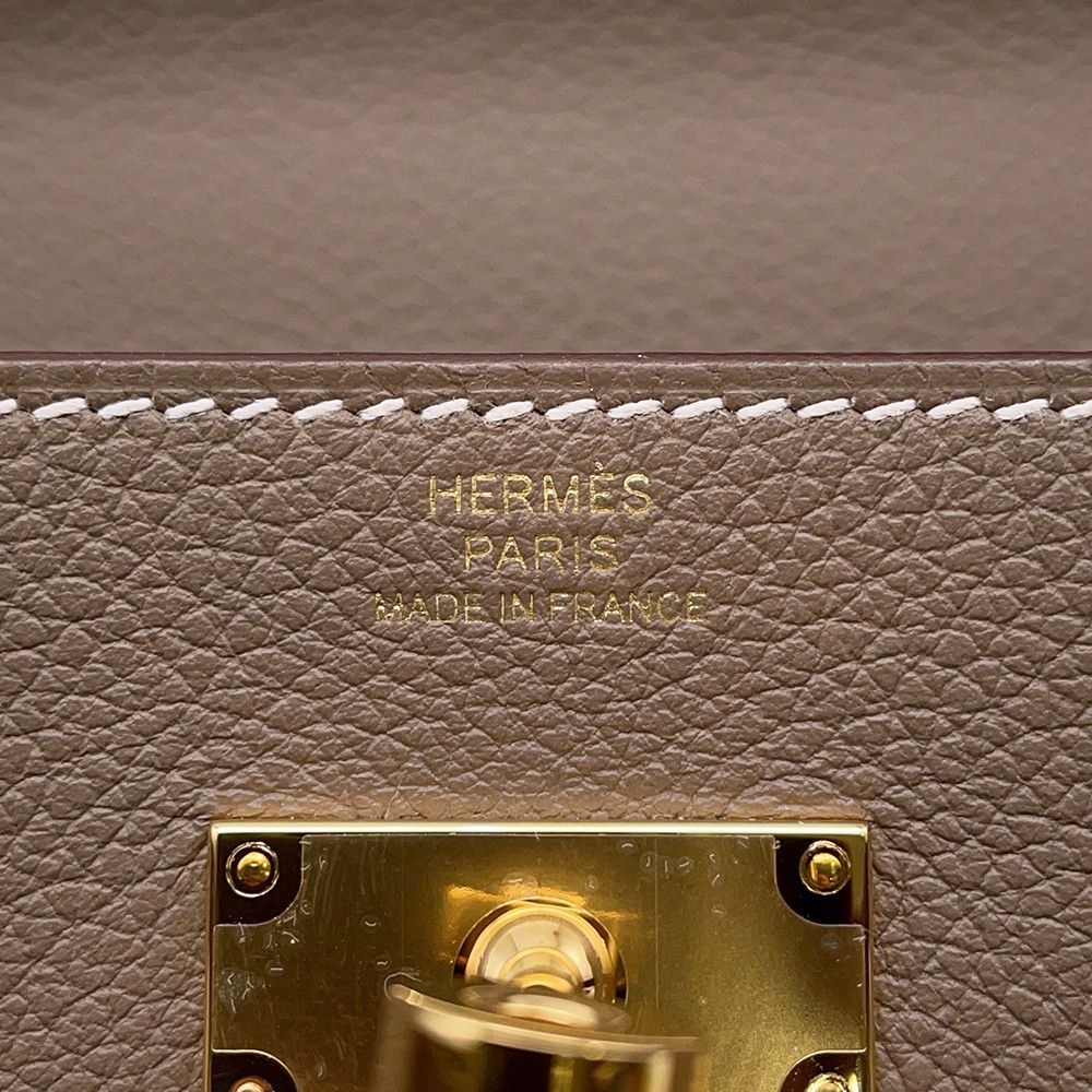 Hermes Kelly Wallet Long to Go Etoupe Gold Epsom — view 8