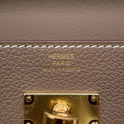 Hermes Kelly Wallet Long to Go Etoupe Gold Epsom — view 8