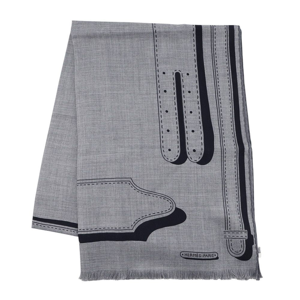 Hermes Scarf Rectangle President's Harness Cashmere Silk