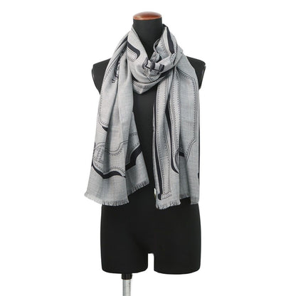 Hermes Scarf Rectangle President's Harness Cashmere Silk — view 3