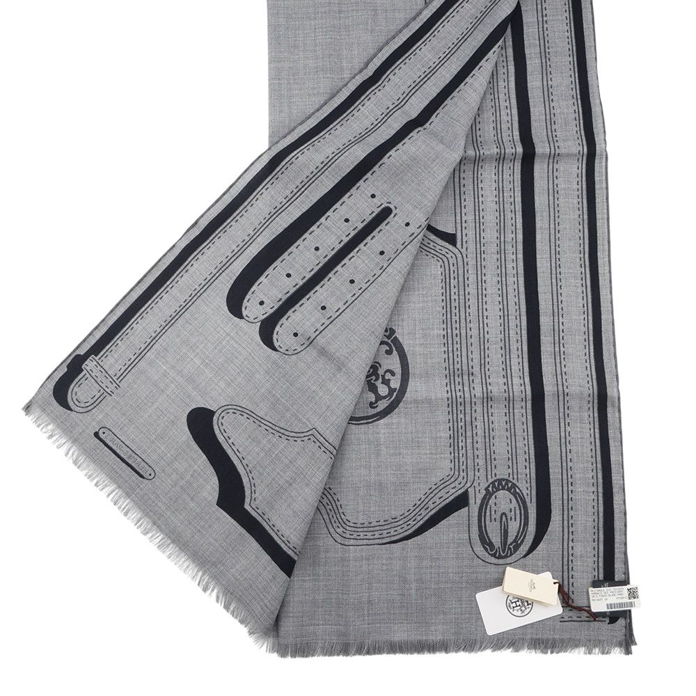 Hermes Scarf Rectangle President's Harness Cashmere Silk — view 2