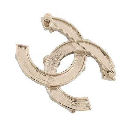Chanel Brooch CC Logo Rhinestone Faux Pearl — view 3