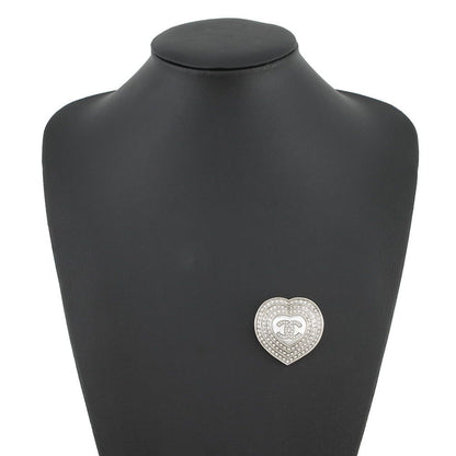 Chanel Brooch Heart CC Logo Metal Rhinestone — view 4
