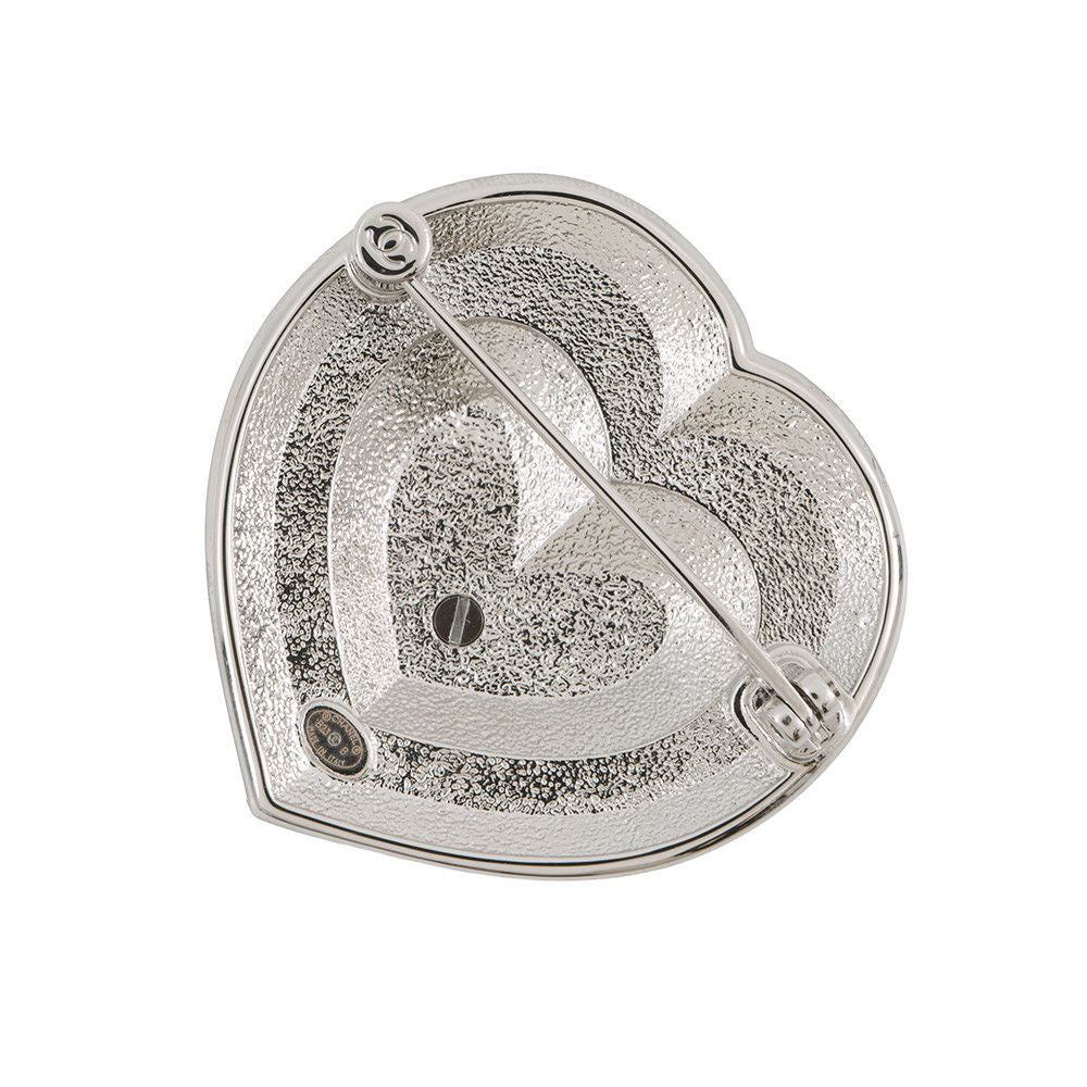 Chanel Brooch Heart CC Logo Metal Rhinestone — view 3
