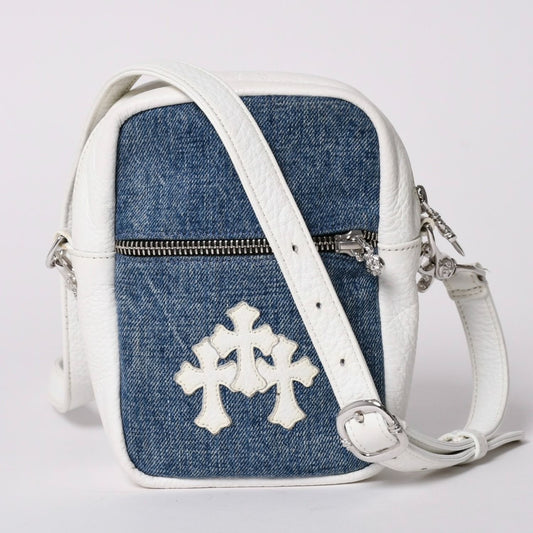 Chrome Hearts Taka Mini Takamini Cemetery Cross Shoulder Bag Denim