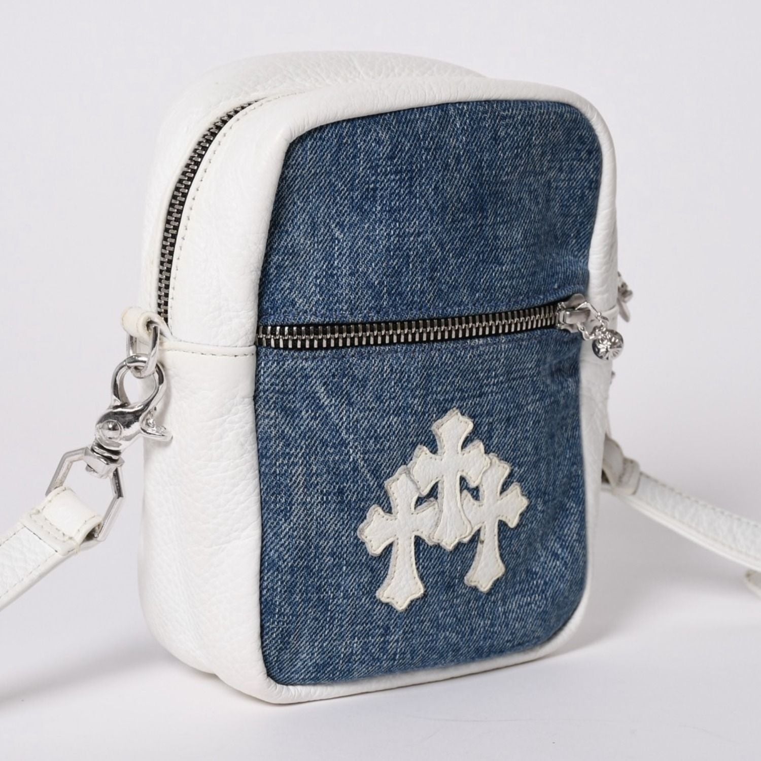 Chrome Hearts Taka Mini Takamini Cemetery Cross Shoulder Bag Denim — view 3