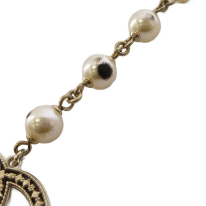 Chanel Pearl CC Logo Necklace Gold Color KH — view 7