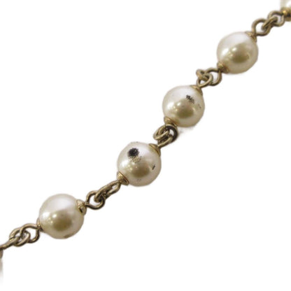 Chanel Pearl CC Logo Necklace Gold Color KH — view 6