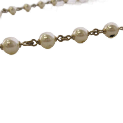 Chanel Pearl CC Logo Necklace Gold Color KH — view 5