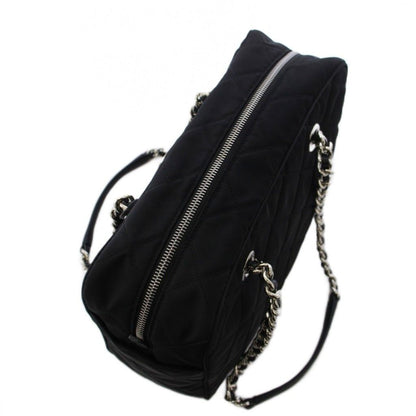 Prada Tessuto Nylon Saffiano Quilted Shoulder Bag Black KH — view 6